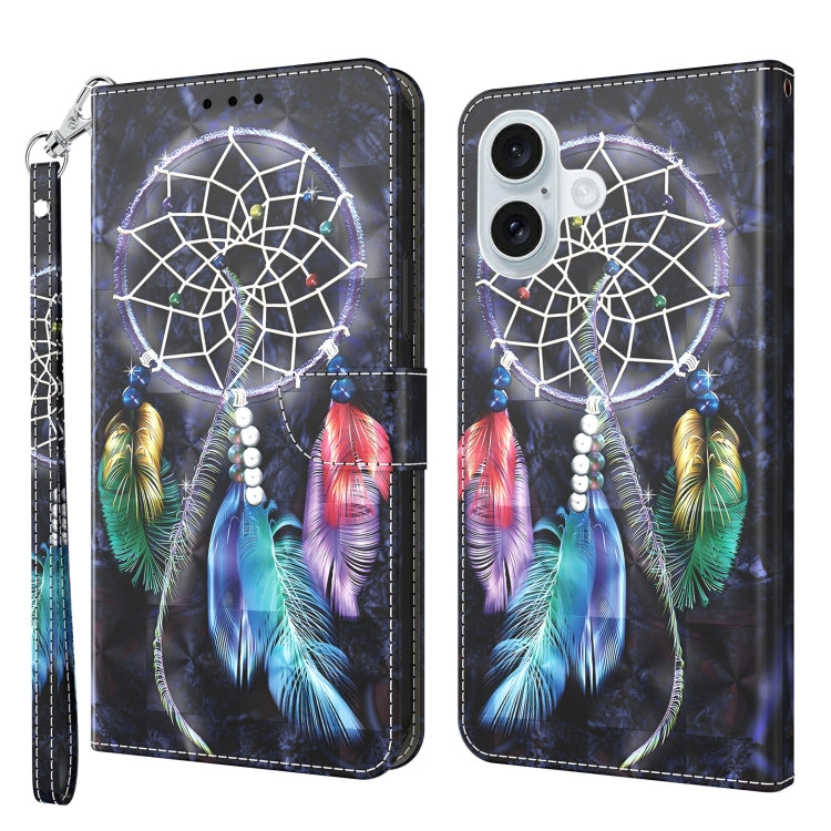 3D Painted Leather Phone Case, For iPhone 16 Pro Max, For iPhone 16 Pro, For iPhone 16 Plus