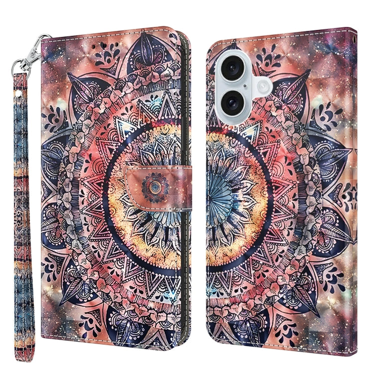 3D Painted Leather Phone Case, For iPhone 16 Pro Max, For iPhone 16 Pro, For iPhone 16 Plus