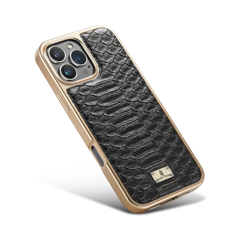 Fierre Shann Python Texture Electroplating PU Phone Case, For iPhone 16 Pro Max, For iPhone 16 Pro, For iPhone 16 Plus, For iPhone 16, For iPhone 15 Pro Max, For iPhone 15 Pro, For iPhone 15 Plus, For iPhone 15