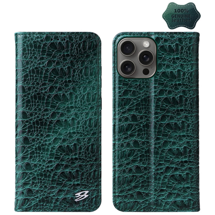 Fierre Shann Crocodile Texture Magnetic Genuine Leather Phone Case, For iPhone 16e, For iPhone 16 Pro Max, For iPhone 16 Pro, For iPhone 16 Plus, For iPhone 16, For iPhone 15 Pro Max, For iPhone 15 Pro, For iPhone 15 Plus, For iPhone 15����������������...