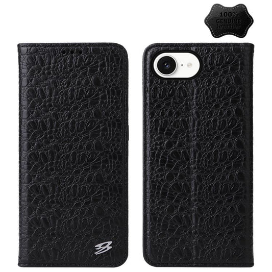 Fierre Shann Crocodile Texture Magnetic Genuine Leather Phone Case, For iPhone 16e, For iPhone 16 Pro Max, For iPhone 16 Pro, For iPhone 16 Plus, For iPhone 16, For iPhone 15 Pro Max, For iPhone 15 Pro, For iPhone 15 Plus, For iPhone 15����������������...