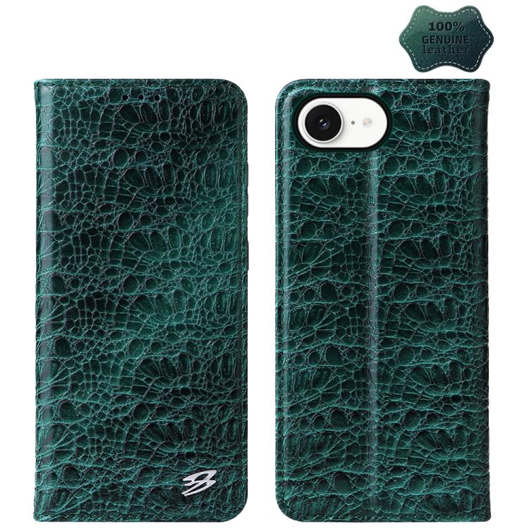 Fierre Shann Crocodile Texture Magnetic Genuine Leather Phone Case, For iPhone 16e, For iPhone 16 Pro Max, For iPhone 16 Pro, For iPhone 16 Plus, For iPhone 16, For iPhone 15 Pro Max, For iPhone 15 Pro, For iPhone 15 Plus, For iPhone 15����������������...