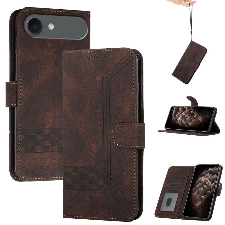 Cubic Skin Feel Flip Leather Phone Case, For iPhone 17 Pro Max, For iPhone 17 Pro, For iPhone 17, For iPhone 17 Air