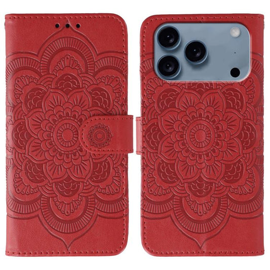 Sun Mandala Embossing Leather Phone Case