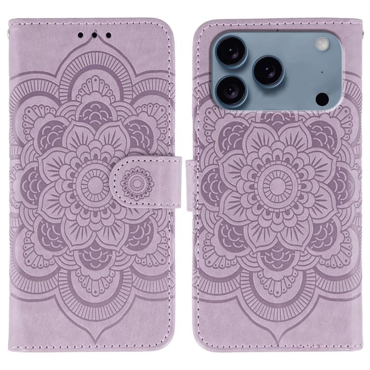 Sun Mandala Embossing Leather Phone Case