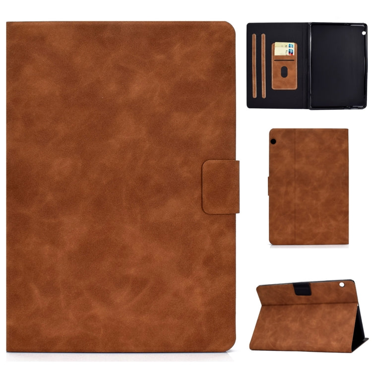 Cowhide Texture Horizontal Flip Leather Case with Holder & Card Slots & Sleep / Wake-up Function, For Huawei MatePad T8, For Huawei MediaPad T5, For Lenovo M10 Plus TB-X606F