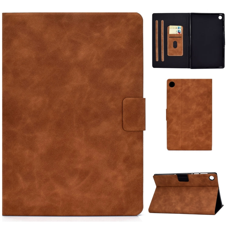 Cowhide Texture Horizontal Flip Leather Case with Holder & Card Slots & Sleep / Wake-up Function, For Lenovo M10 Plus TB-X606F