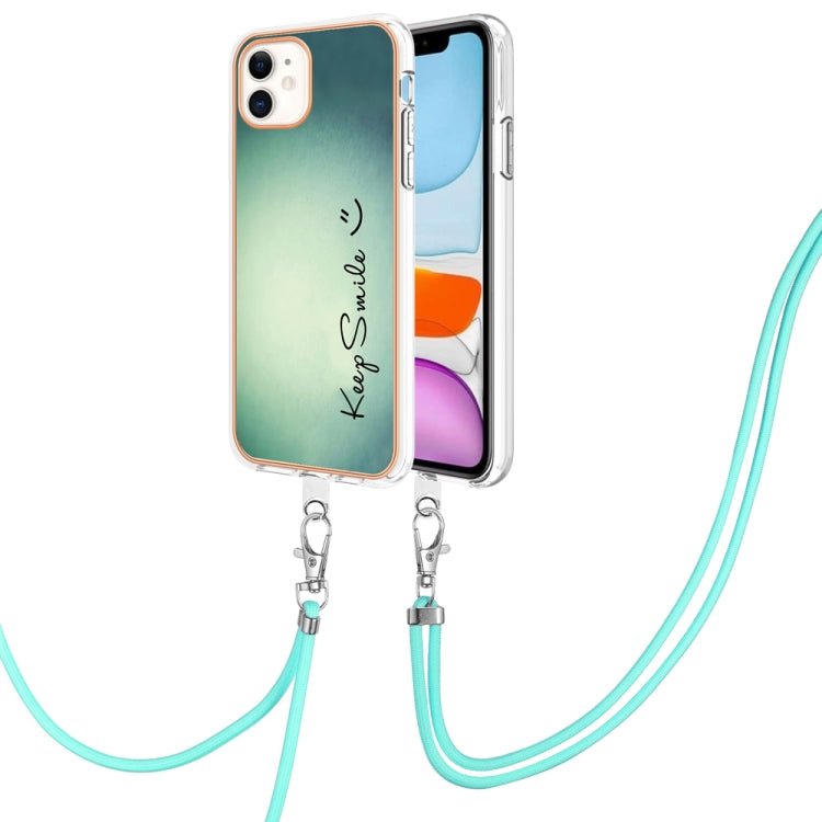 Electroplating Dual-side IMD Phone Case with Lanyard, For iPhone 12 / 12 Pro, For iPhone 12 Pro Max, For iPhone 11 Pro Max, For iPhone 11