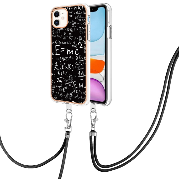 Electroplating Dual-side IMD Phone Case with Lanyard, For iPhone 12 / 12 Pro, For iPhone 12 Pro Max, For iPhone 11 Pro Max, For iPhone 11