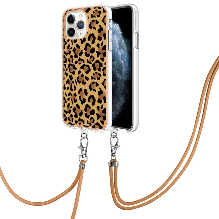 Electroplating Dual-side IMD Phone Case with Lanyard, For iPhone 12 / 12 Pro, For iPhone 12 Pro Max, For iPhone 11 Pro Max, For iPhone 11