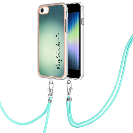 Electroplating Dual-side IMD Phone Case with Lanyard, For iPhone SE 2022 / SE 2020 / 8 / 7, For iPhone 13 Pro Max, For iPhone 13 Pro