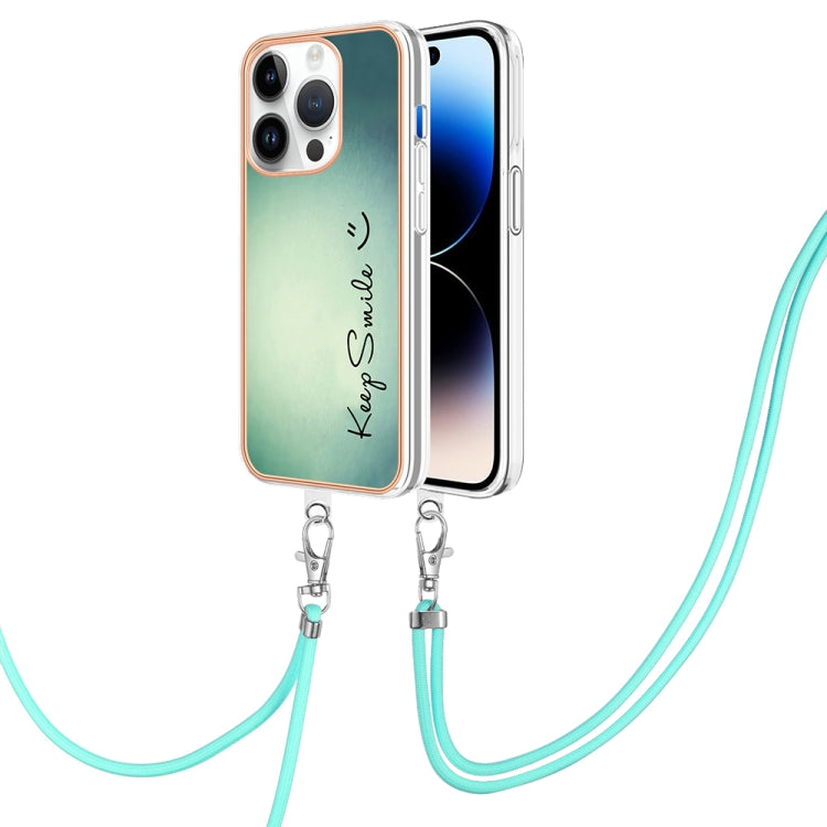 Electroplating Dual-side IMD Phone Case with Lanyard, For iPhone 16 Pro Max, For iPhone 16 Pro, For iPhone 16 Plus, For iPhone 16