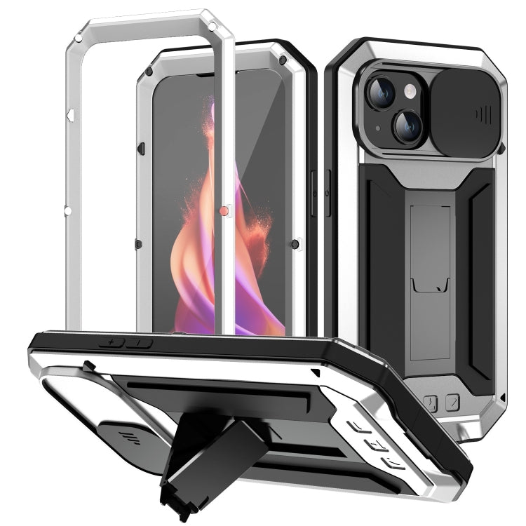 R-JUST Sliding Camera IP54 Life Waterproof Holder Phone Case, For iPhone 16 Pro Max, For iPhone 16 Pro, For iPhone 16 Plus, For iPhone 16, For iPhone 15 Pro Max, For iPhone 15 Pro, For iPhone 15 Plus, For iPhone 15