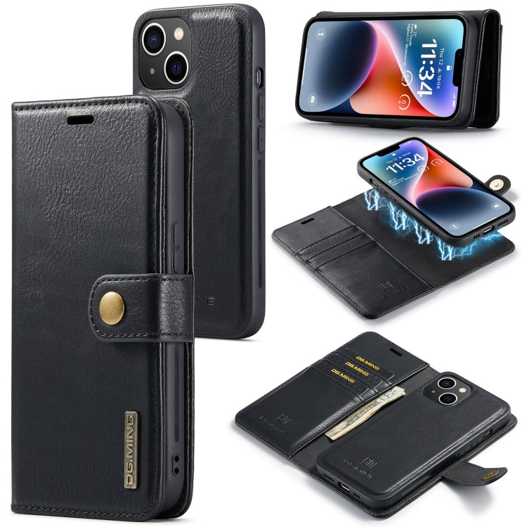 DG.MING Crazy Horse Texture Detachable Magnetic Leather Phone Case, For iPhone 15 Plus, For iPhone 15