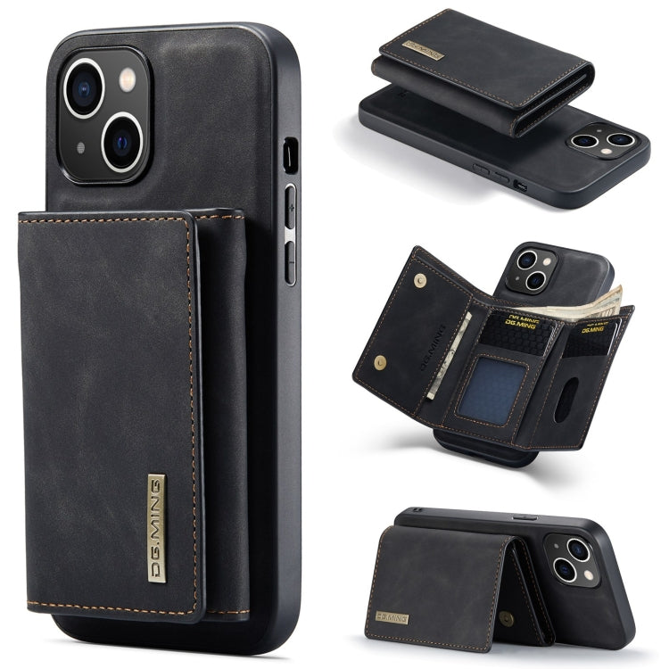 DG.MING M1 Series 3-Fold Multi Card Wallet Leather Phone Case, For iPhone 15 Plus, For iPhone 15