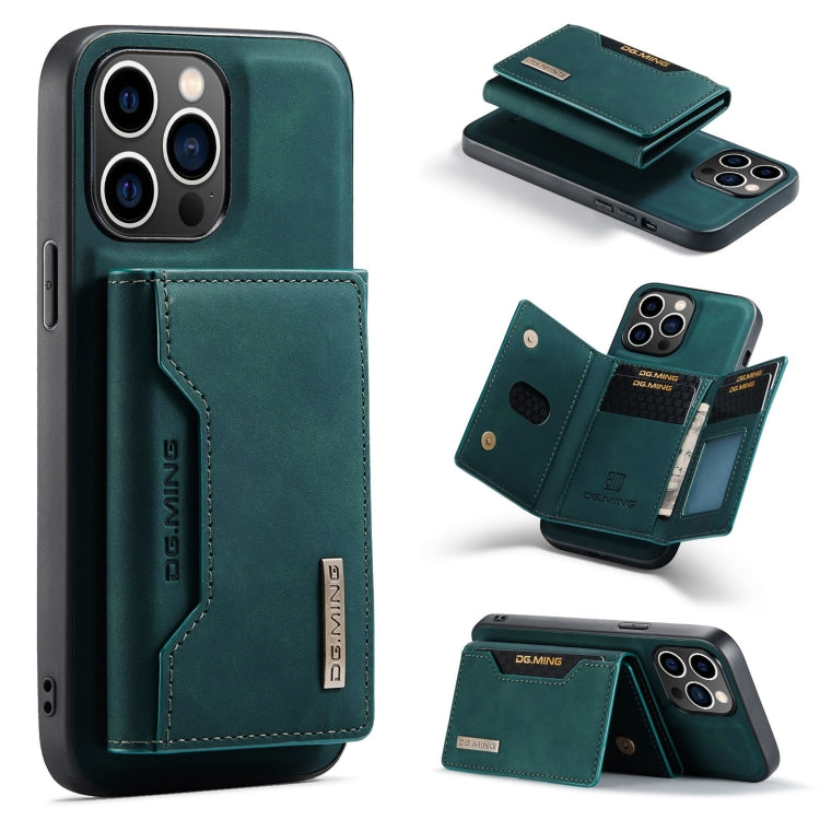 DG.MING M2 Series 3-Fold Card Bag Wallet Leather Phone Case, For iPhone 16 Pro Max, For iPhone 16 Pro, For iPhone 16 Plus, For iPhone 16, For iPhone 15 Pro Max, For iPhone 15 Pro