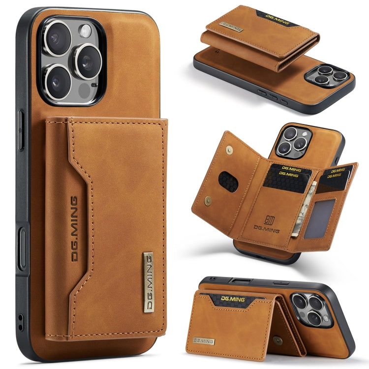 DG.MING M2 Series 3-Fold Card Bag Wallet Leather Phone Case, For iPhone 16 Pro Max, For iPhone 16 Pro, For iPhone 16 Plus, For iPhone 16, For iPhone 15 Pro Max, For iPhone 15 Pro