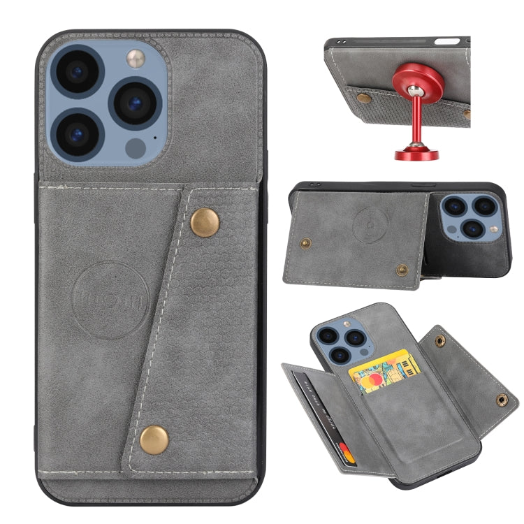 Double Buckle Card Slots PU + TPU Phone Case, For iPhone 16e, For iPhone 16 Pro Max, For iPhone 16 Pro, For iPhone 16