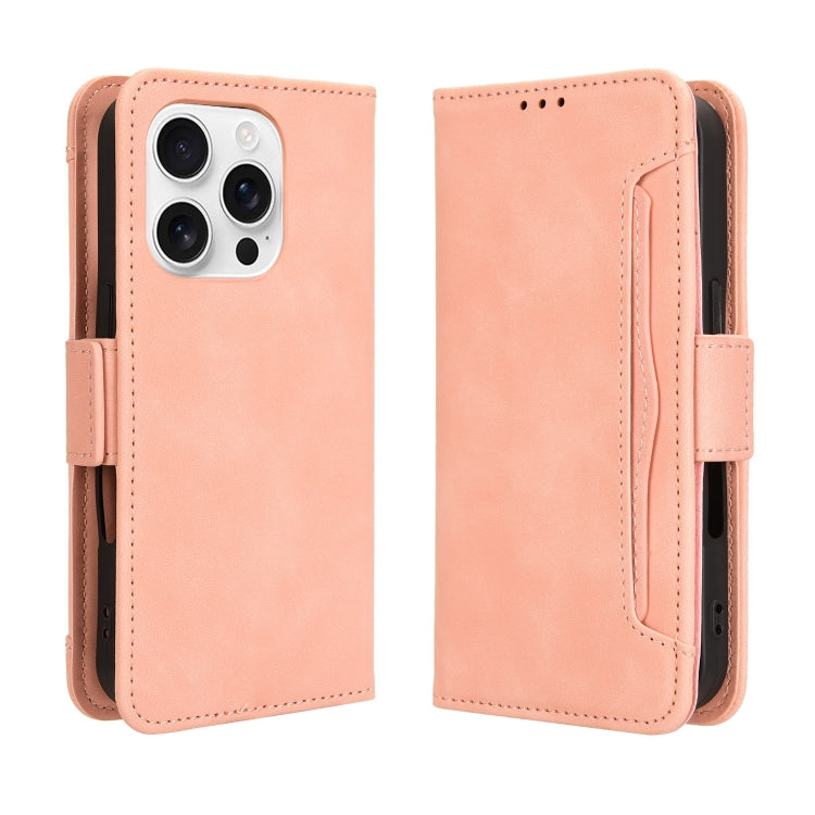 Skin Feel Calf Texture Card Slots Leather Phone Case, For iPhone 16 Pro Max, For iPhone 16 Pro, For iPhone 16 Plus, For iPhone 16, For iPhone 15 Pro Max, For iPhone 15 Pro