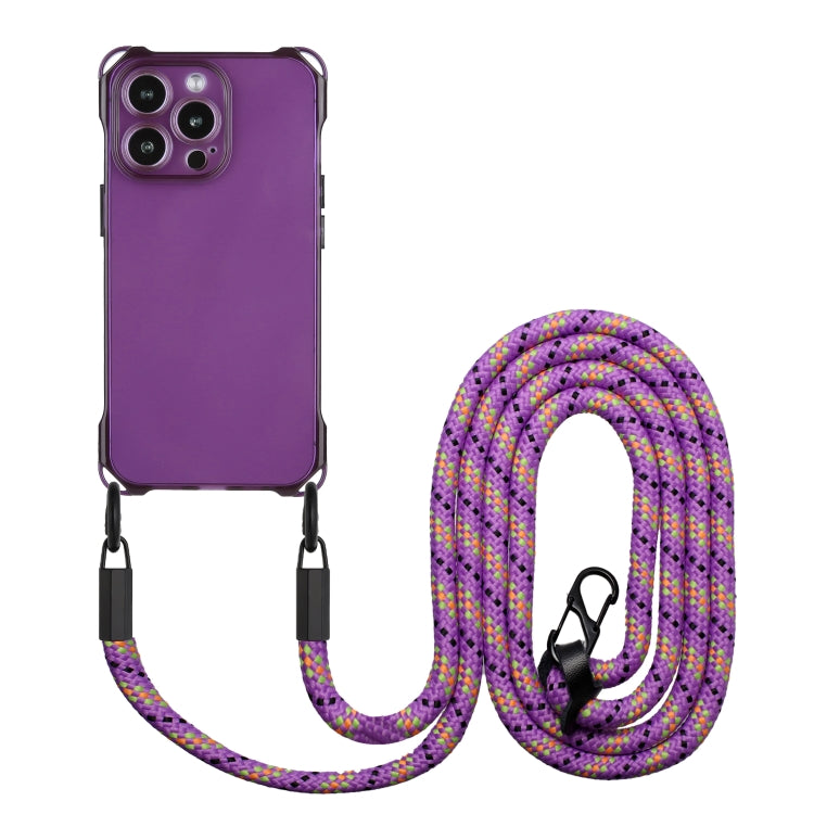 Four-corner Shockproof TPU Phone Case with Lanyard, For iPhone 16 Pro Max, For iPhone 16 Pro, For iPhone 16 Plus, For iPhone 16, For iPhone 15 Pro Max