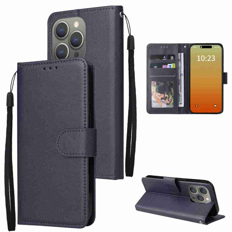 Multifunctional Horizontal Flip Leather Phone Case with Three Card Slots, For iPhone 16 Pro Max, For iPhone 16 Pro, For iPhone 16 Plus, For iPhone 16, For iPhone 15 Pro Max, For iPhone 15 Pro