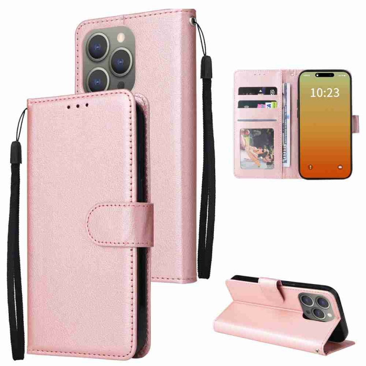 Multifunctional Horizontal Flip Leather Phone Case with Three Card Slots, For iPhone 16 Pro Max, For iPhone 16 Pro, For iPhone 16 Plus, For iPhone 16, For iPhone 15 Pro Max, For iPhone 15 Pro