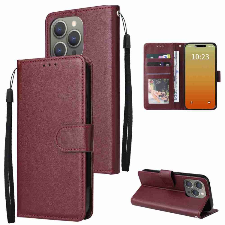 Multifunctional Horizontal Flip Leather Phone Case with Three Card Slots, For iPhone 16 Pro Max, For iPhone 16 Pro, For iPhone 16 Plus, For iPhone 16, For iPhone 15 Pro Max, For iPhone 15 Pro