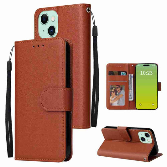 3-Card Slots Multifunctional Leather Phone Case, For iPhone 15