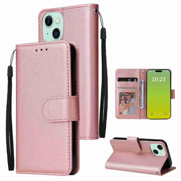 Multifunctional Horizontal Flip Leather Phone Case with Three Card Slots, For iPhone 15 Plus, For iPhone 15