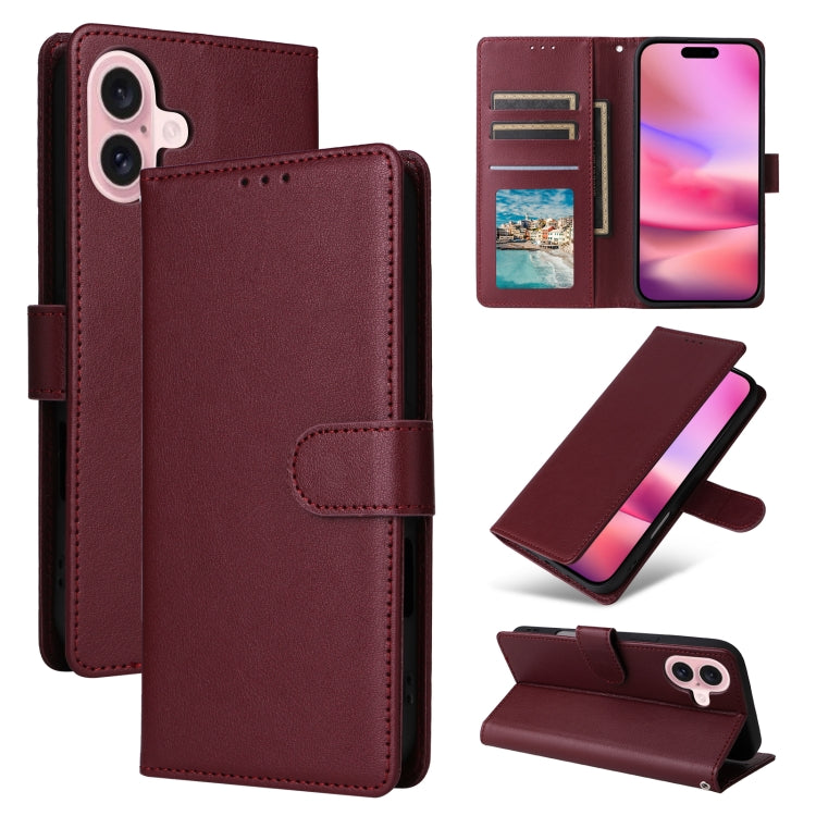 Multifunctional Horizontal Flip Leather Phone Case with Three Card Slots, For iPhone 16 Pro Max, For iPhone 16 Pro, For iPhone 16 Plus, For iPhone 16, For iPhone 15 Pro Max, For iPhone 15 Pro