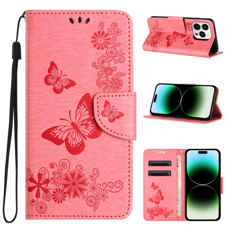 Butterfly Embossed Flip Leather Phone Case, For iPhone 15 Pro Max, For iPhone 15 Pro, For iPhone 15 Plus, For iPhone 15