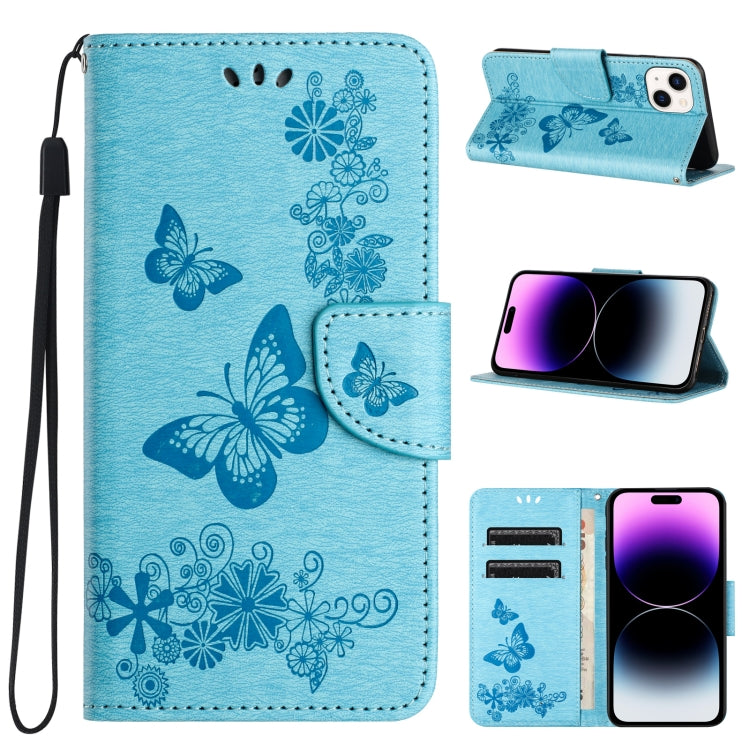 Butterfly Embossed Flip Leather Phone Case, For iPhone 15 Pro Max, For iPhone 15 Pro, For iPhone 15 Plus, For iPhone 15