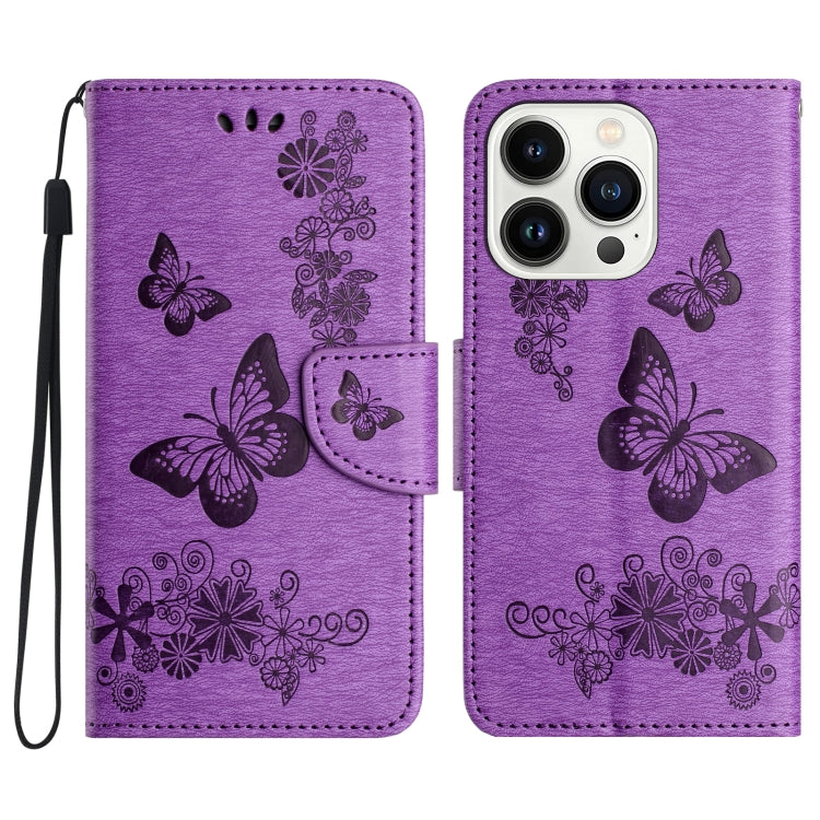 Butterfly Embossed Flip Leather Phone Case, For iPhone 16 Pro Max, For iPhone 16 Pro, For iPhone 16 Plus, For iPhone 16