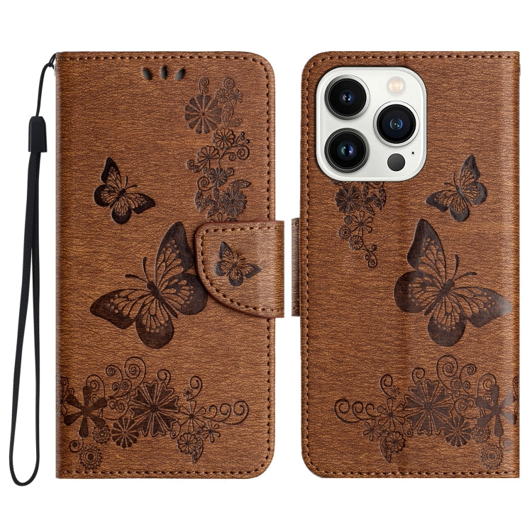 Butterfly Embossed Flip Leather Phone Case, For iPhone 16 Pro Max, For iPhone 16 Pro, For iPhone 16 Plus, For iPhone 16