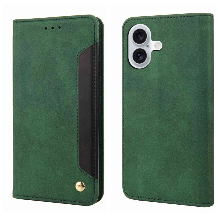 Skin Feel Splicing Leather Phone Case, For iPhone 16 Pro Max, For iPhone 16 Pro, For iPhone 16 Plus, For iPhone 16, For iPhone 15 Pro Max