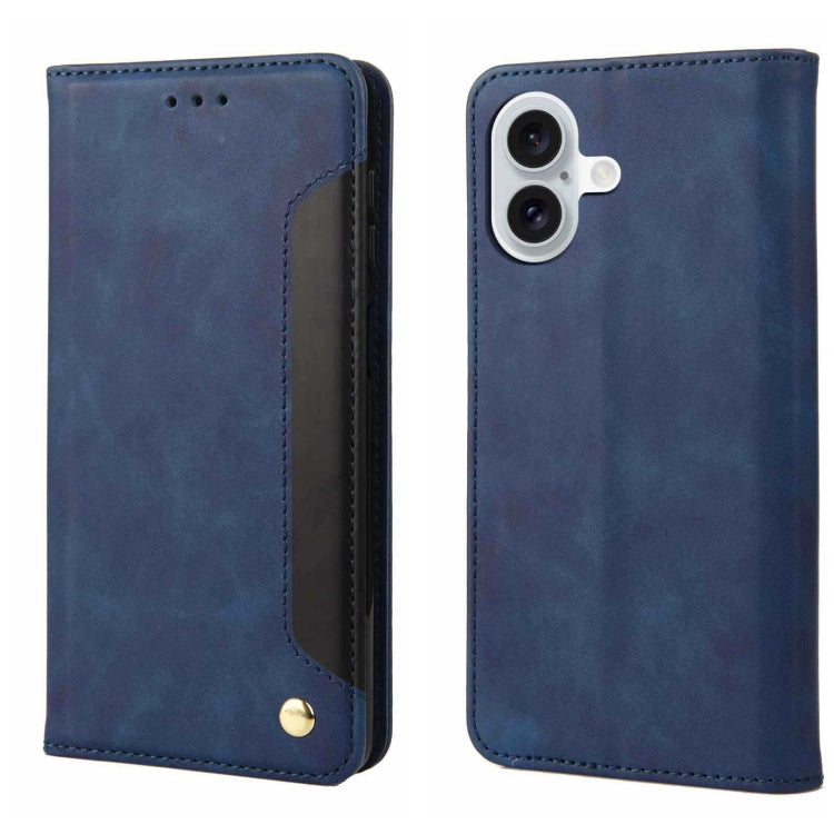 Skin Feel Splicing Leather Phone Case, For iPhone 16 Pro Max, For iPhone 16 Pro, For iPhone 16 Plus, For iPhone 16, For iPhone 15 Pro Max