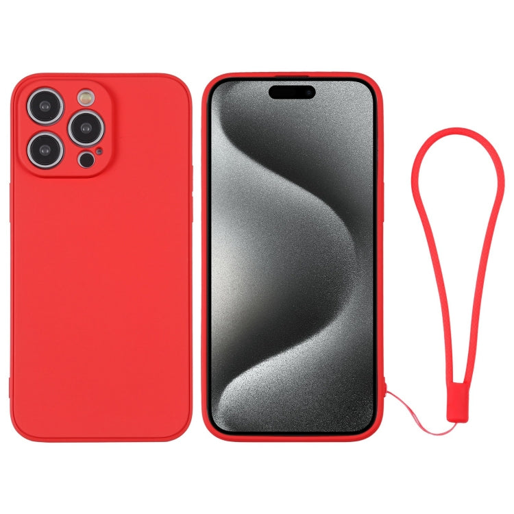 Silicone Phone Case with Wrist Strap, For iPhone 15 Pro Max, For iPhone 15 Pro