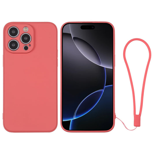 Silicone Phone Case with Wrist Strap, For iPhone 16 Pro