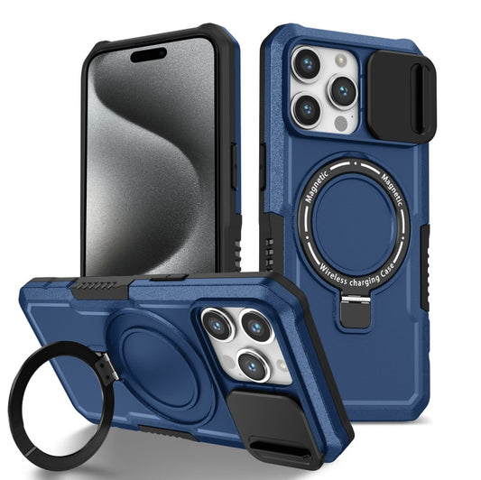 Sliding Camshield MagSafe Holder TPU Hybrid PC Phone Case, For iPhone 15 Pro Max, For iPhone 15 Pro