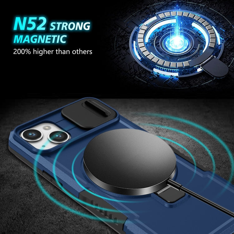 Sliding Camshield MagSafe Holder TPU Hybrid PC Phone Case, For iPhone 15 Plus, For iPhone 15