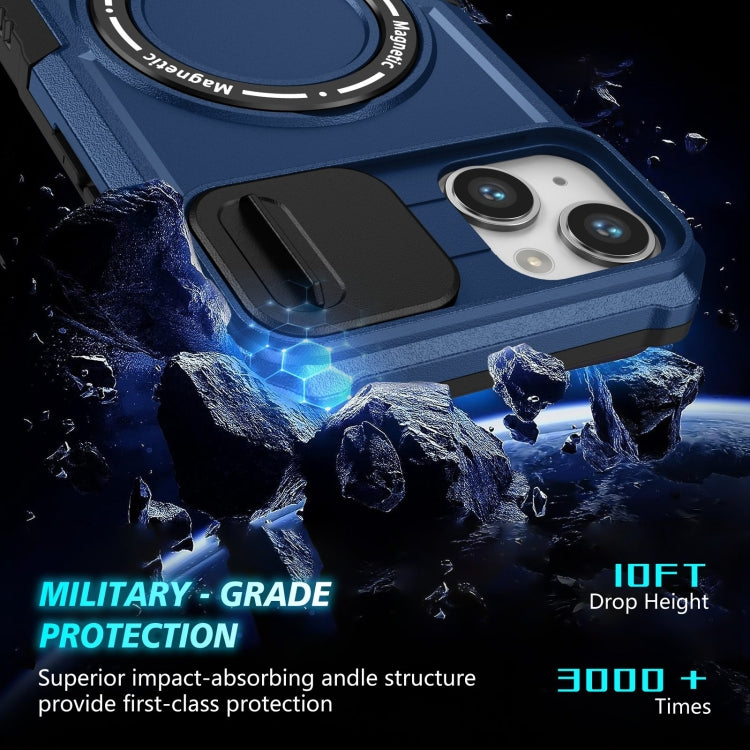 Sliding Camshield MagSafe Holder TPU Hybrid PC Phone Case, For iPhone 15 Plus, For iPhone 15