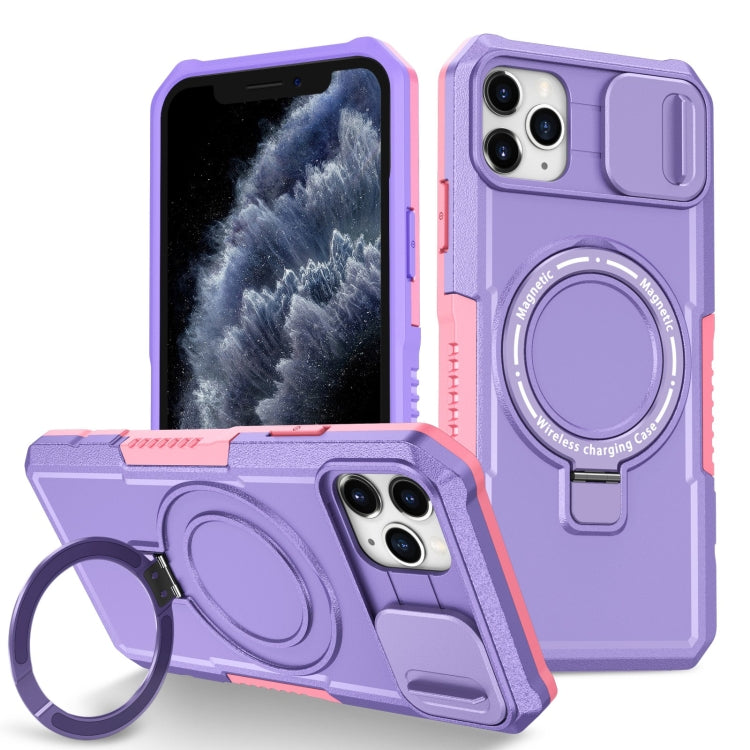 Sliding Camshield MagSafe Holder TPU Hybrid PC Phone Case, For iPhone 11 Pro Max, For iPhone 11