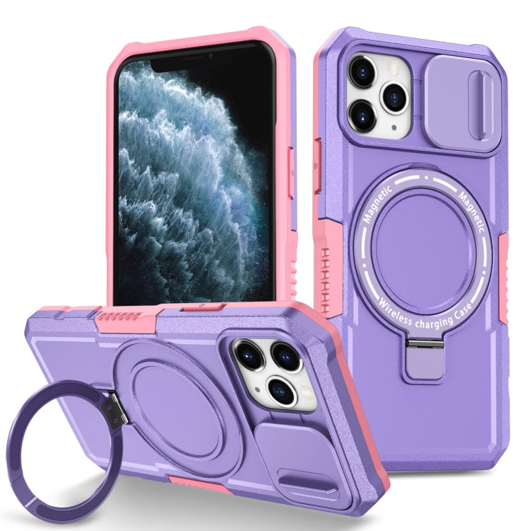 Sliding Camshield MagSafe Holder TPU Hybrid PC Phone Case, For iPhone 11 Pro