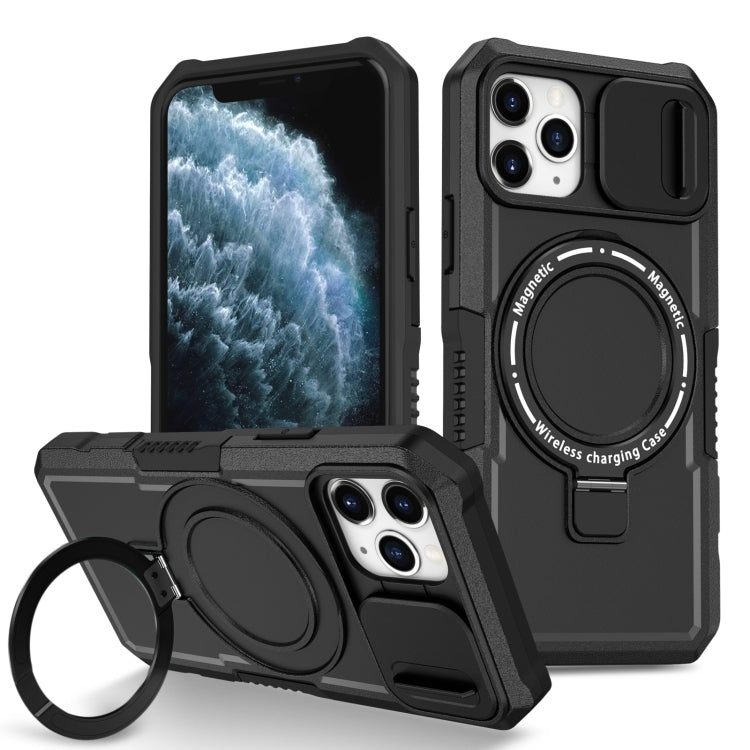 Sliding Camshield MagSafe Holder TPU Hybrid PC Phone Case, For iPhone 11 Pro