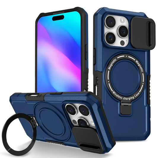 Sliding Camshield MagSafe Holder TPU Hybrid PC Phone Case, For iPhone 16 Pro Max, For iPhone 16 Pro