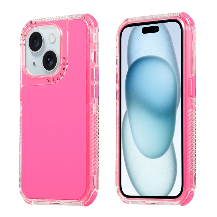 Dreamland 3 in 1 Solid Color Transparent Frame PC + TPU Phone Case, For iPhone 15 Pro Max, For iPhone 15 Pro, For iPhone 15 Plus, For iPhone 15