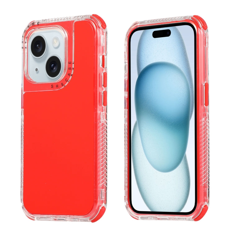 Dreamland 3 in 1 Solid Color Transparent Frame PC + TPU Phone Case, For iPhone 15 Pro Max, For iPhone 15 Pro, For iPhone 15 Plus, For iPhone 15