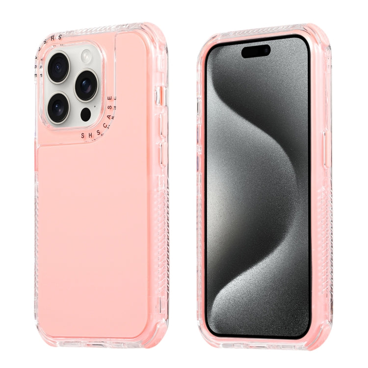 Dreamland 3 in 1 Solid Color Transparent Frame PC + TPU Phone Case, For iPhone 15 Pro Max, For iPhone 15 Pro, For iPhone 15 Plus, For iPhone 15