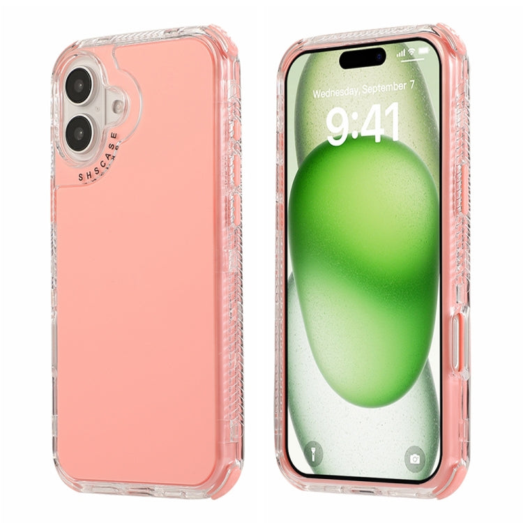 Dreamland 3 in 1 Solid Color Transparent Frame PC + TPU Phone Case, For iPhone 16 Pro Max, For iPhone 16 Pro, For iPhone 16 Plus, For iPhone 16