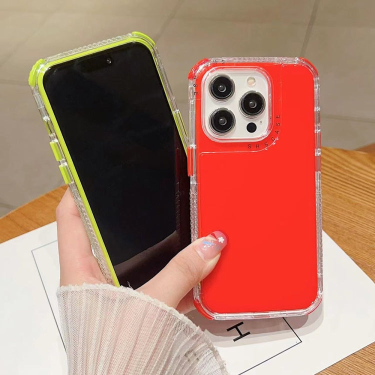 Dreamland 3 in 1 Solid Color Transparent Frame PC + TPU Phone Case, For iPhone 15 Pro Max, For iPhone 15 Pro, For iPhone 15 Plus, For iPhone 15